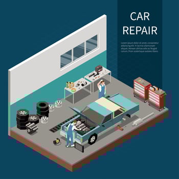 Car Repair Concept Vector Illustration