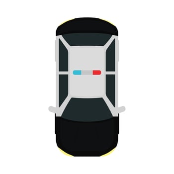 police car top view vector design