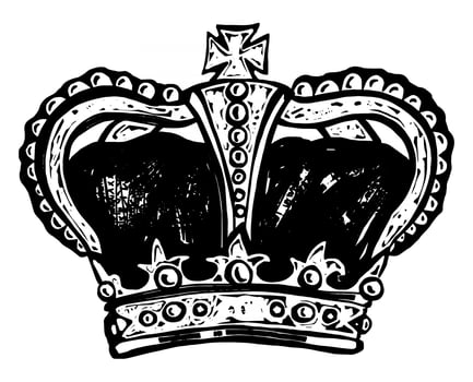 Woodcut Style Royal Crown vector