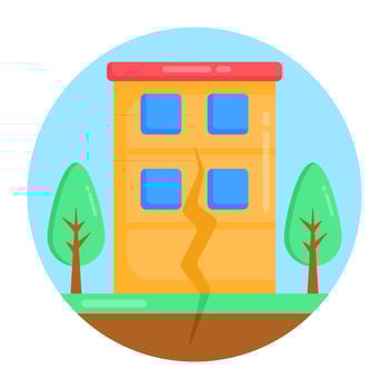 House Cracking Earthquake vector