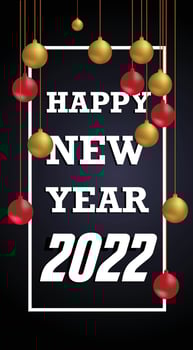 Happy New Year 2022 Lettering . Holiday Vector Illustration.