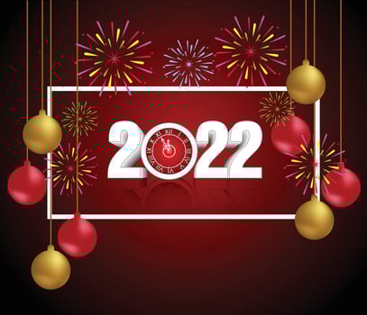 Happy New Year 2022 Lettering . Holiday Vector Illustration.