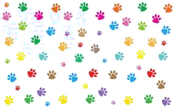 Dog and cat paw pattern background vector