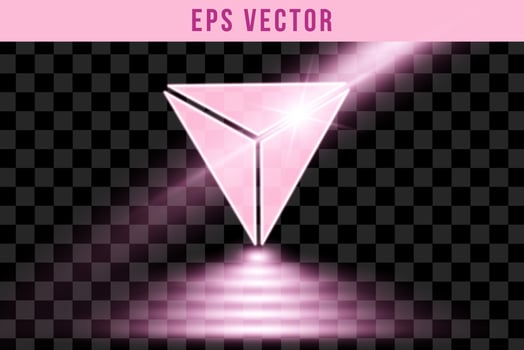 Set 3D shape purple shapes pink shine eps vector