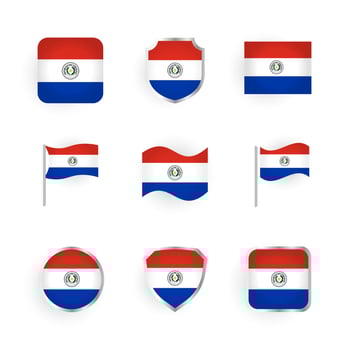 Paraguay Flag Icons Set vector