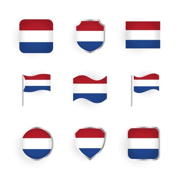 Netherlands Flag Icons Set vector