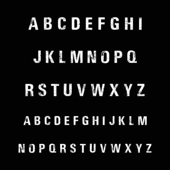 Modern Grunge Alphabet Font A to Z vector