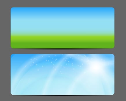Natural Sunny Backgroundc Banner Vector Illustration
