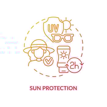 Sun protection concept icon vector