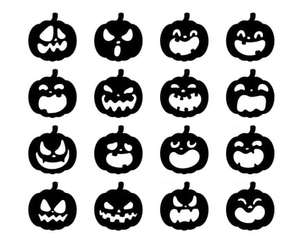 Yellow pumpkin vector for carving scary ghost faces for Halloween.