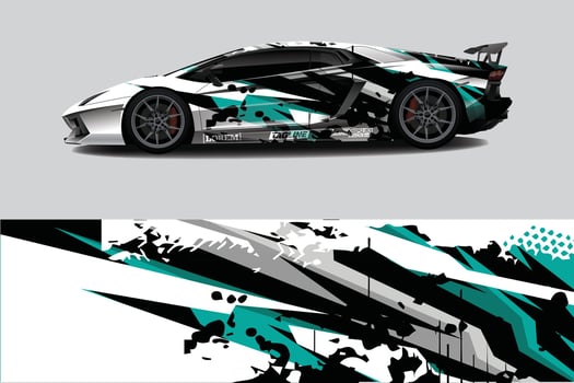 Car wrap graphic racing abstract background for wrap and vinyl sticker vector