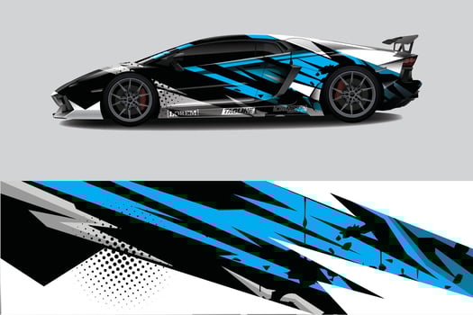 Car wrap graphic racing abstract background for wrap and vinyl sticker vector