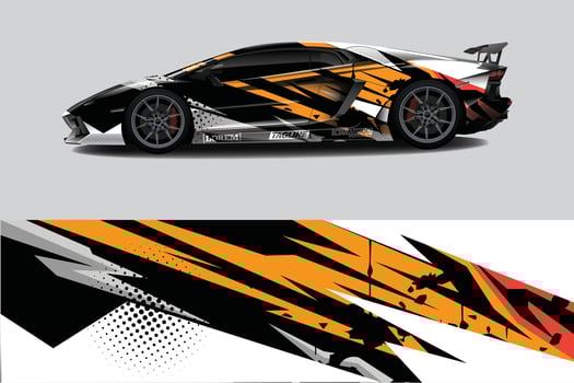Car wrap graphic racing abstract background for wrap and vinyl sticker vector