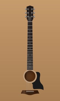 Abstract acoustic guitar background, vector illustration