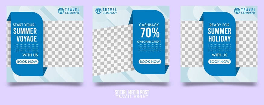 Cruise Travel Agent Social Media Post Template Vector