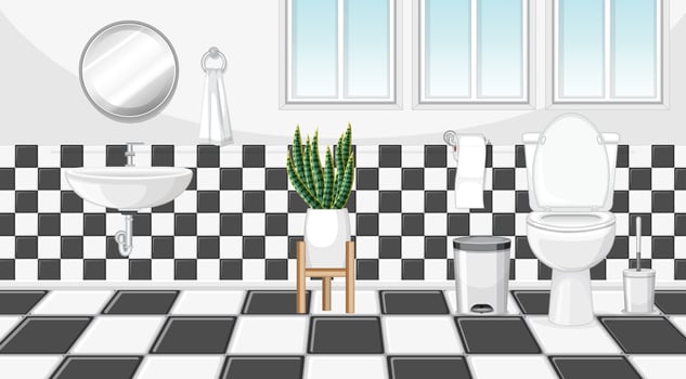 Bathroom interior design with furniture vector