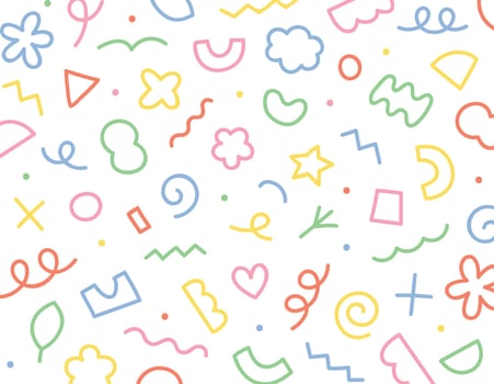 Colorful cute doodles vector