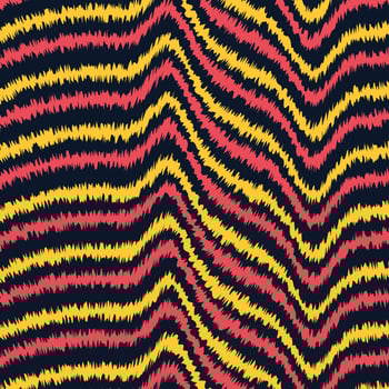 tiger stripes line seamless pattern yellow and red vector