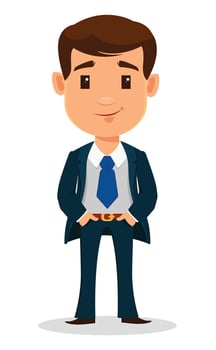 Businessman cartoon character in smart clothes vector