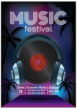 music festival music party poster for nightlife vector