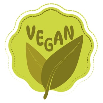 Green Vegan icon Vegetarian symbol vector