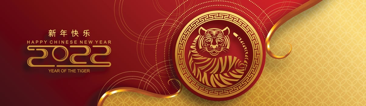 Happy chinese new year 2022 year of the tiger vector