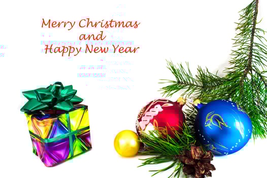 Christmas ballsisolated on white background photo