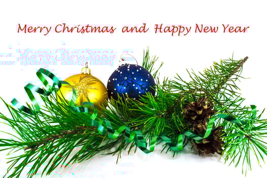Christmas ballsisolated on white background photo