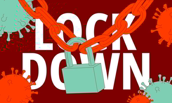 Lock down. Virus prevention measures. Vector illustration