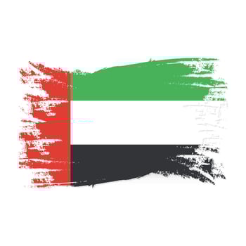 United Arab Emirates Flag With Watercolor Brush vector