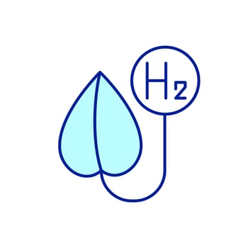 Photobiological hydrogen production RGB color icon vector