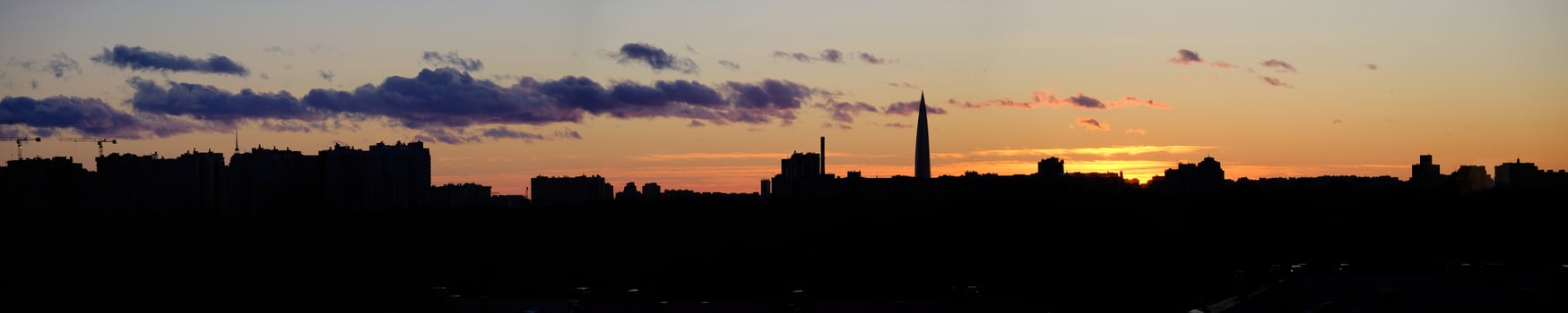 Sunset over the city photo