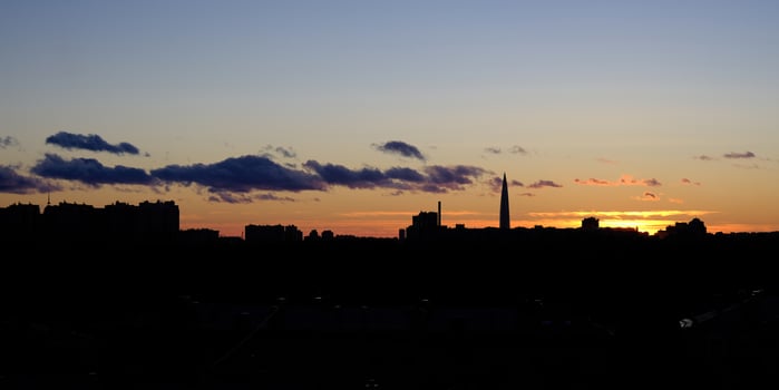 Sunset over the city photo