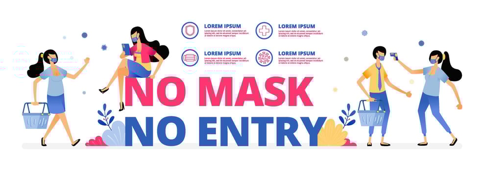 mandatory warning sign to wear mask at outdoor activities or meeting vector