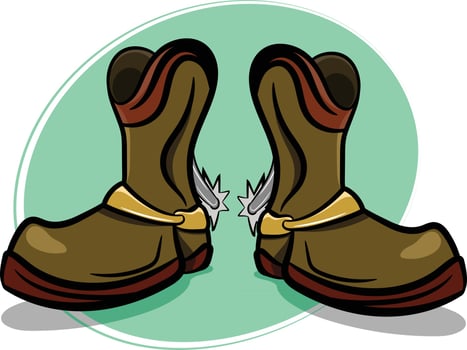 Stylish Cowboy Boots with Spurs vector