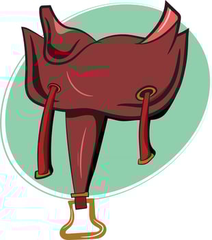 Cute Horse Saddle for Cowboy vector