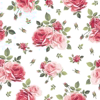 Seamless pattern with roses. Vintage floral background. Vector