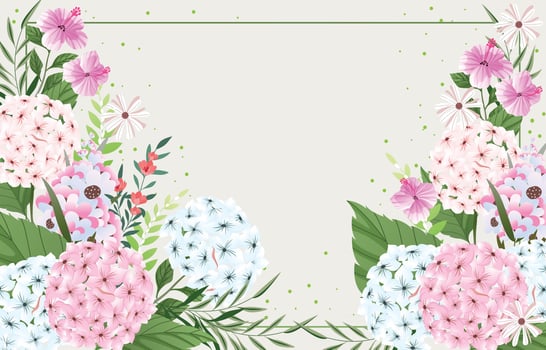 Beautiful Hydrangea Flowers Background vector