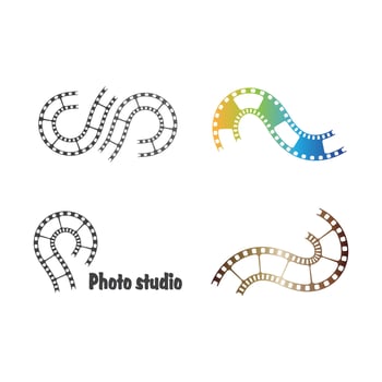 Film strip logo images vector
