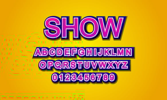 show font alphabet vector