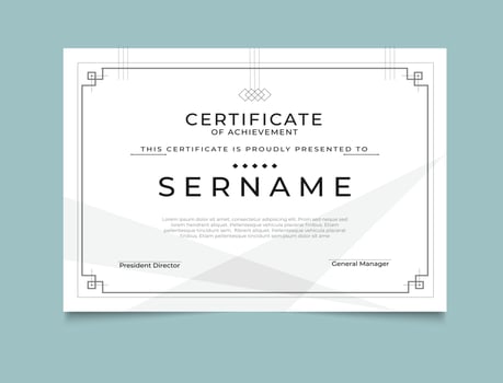 Blue Certificate of Achievement Design vector