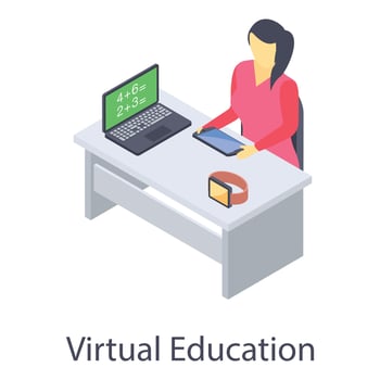 Virtual Education Concepts vector