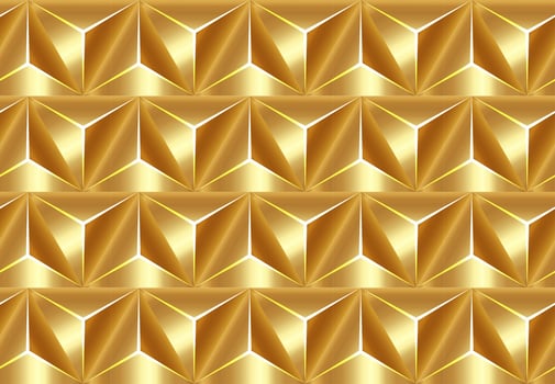 Geometric 3D Seamless Pattern Basic Shapes. Golden Luxury Background vector