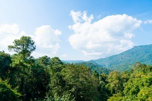 Beautiful mountain hills with cloud and blue sky photo