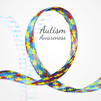 Autism Awareness Colorful Puzzle Ribbon vector