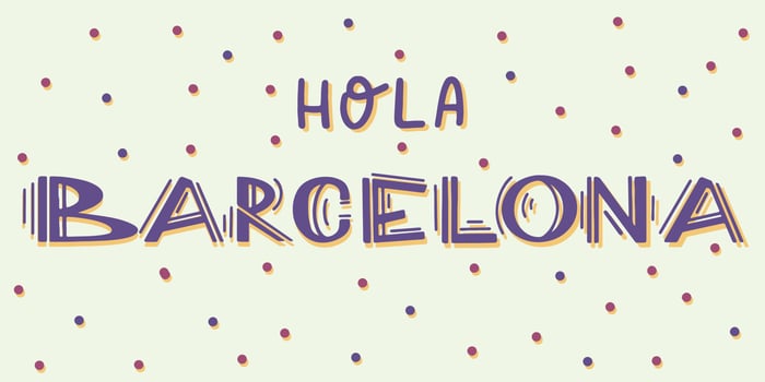 Barcelona Handwritten city name.Modern Calligraphy Hand Lettering vector