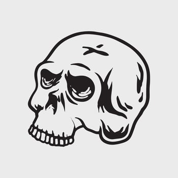 Skull head drawing vector