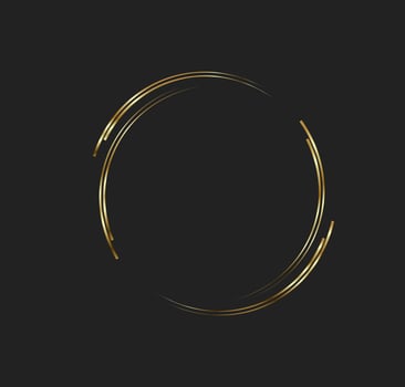 Abstract golden lines in circle form, Design element logo luxury vector
