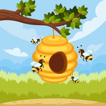Honey Bee Protection Cartoon vector