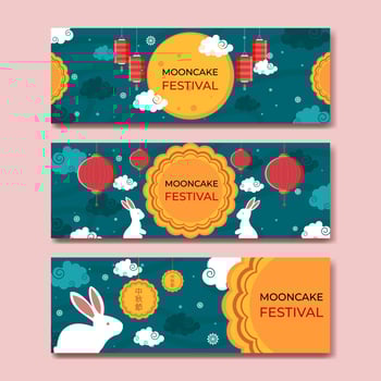 Mooncake Mid Autumn Festival Banner vector